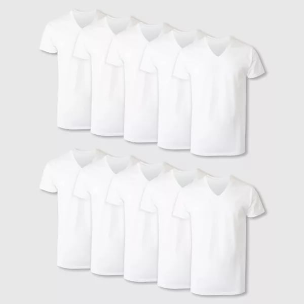 A 10 pack of white Hanes Undershirts